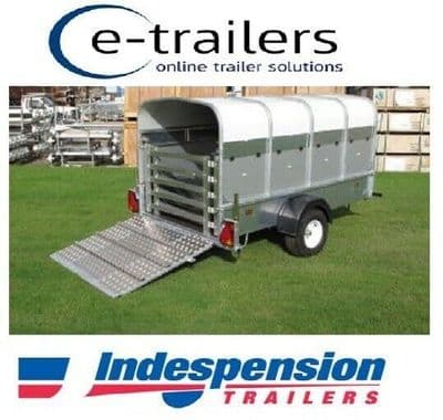 750kg INDESPENSION LT07584 UNBRAKED LIVESTOCK PIG SHEEP TRAILER 8x4x4ft -inc VAT