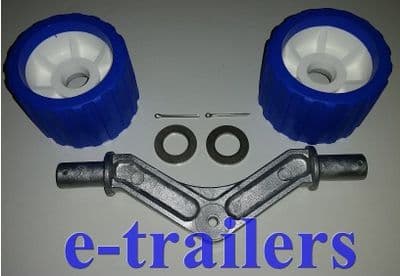 ALLOY WING BRACKET WITH 2 WOBBLE ROLLERS & 2  SPLIT PINS & 2 WASHERS
