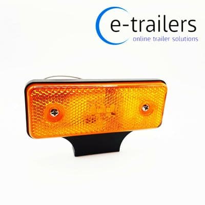 AMBER LED SIDE Marker Light + Bracket - Trailer Van Lorry Tractor Boat 12v+24v 15102