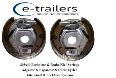 AXLE SET 203x40 COMPLETE TRAILER BACK PLATE ASSEMBLIES - FITS LOCKHEED & RICE
