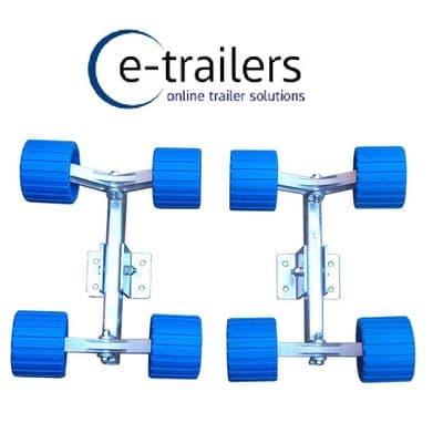 Boat & Jet Ski Trailer 8 Wobble Roller System -  250mm long for 40x60mm cross beam