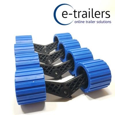 BOAT JET SKI TRAILER 8 WOBBLE ROLLERS ON 4 WING BRACKETS BUNK / ROLLER UPGRADE