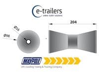 BOAT TRAILER KEEL V ROLLER 204mm x16mm BORE x 60mm to 98mm DIAMETER - MP1730 NON MARKING ROLLER - Shetland Islands Orkney Islands Caithness Sutherland Ross & Cromarty Inverness-shire Nairnshire Morayshire Banffshire Aberdeenshire Kincardineshire Angus (Forfarshire) Perthshire Argyllshire Fife Kinross-shire Clackmannanshire Stirlingshire Dunbartonshire East Lothian Midlothian West Lothian Renfrewshire Buteshire Berwickshire Selkirkshire Peebles-shire Lanarkshire Ayrshire Northumberland Roxburghshire Dumfries-shire Kirkcudbrightshire Wigtownshire Tyne & Wear Durham Cumbria North Yorkshire East Riding of Yorkshire West Yorkshire Lancashire Greater Manchester Merseyside Lincolnshire Nottinghamshire South Yorkshire Derbyshire Cheshire Flintshire Denbighshire Anglesey Caernarvonshire Rutland Leicestershire Staffordshire Shropshire Montgomeryshire Merionethshire Norfolk West Midlands Suffolk Cambridgeshire Bedfordshire Northamptonshire Warwickshire Worcestershire Herefordshire Radnorshire Cardiganshire Essex Hertfordshire Buckinghamshire Oxfordshire Gloucestershire Monmouthshire Breconshire Glamorgan Carmarthenshire Pembrokeshire Kent Greater London Surrey Berkshire Wiltshire Somerset East Sussex West Sussex Hampshire Dorset Devon Cornwall Antrim Derry / Londonderry Down Armagh Tyrone Fermanagh Launceston Plymouth Truro Penzance St Austell Exmouth Salcombe Totnes Bournemouth Southampton Cardiff Manchester Liverpool Glasgow inverness Looe Liskeard Bodmin Trailer SBS Mersea Admiral Extreme Bramber Nicholson Nugent Ifor Williams Indespension Wessex Lorries Erde Daxara Brian James Launceston Exeter Wadebridge Padstow Alko Knott Bradley Indespension Peak BPW Brenderup Rice Richardson Sinclair