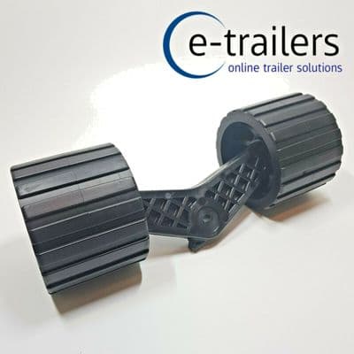 BOAT TRAILER WING BRACKET & 2 NON MARKING BLACK WOBBLE ROLLERS - MADE IN THE UK