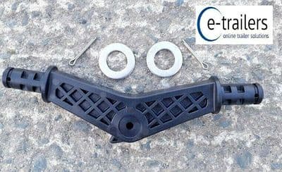 BOAT TRAILER WING BRACKET FOR 26mm BORE ROLLERS + STAINLESS WASHERS / PINS