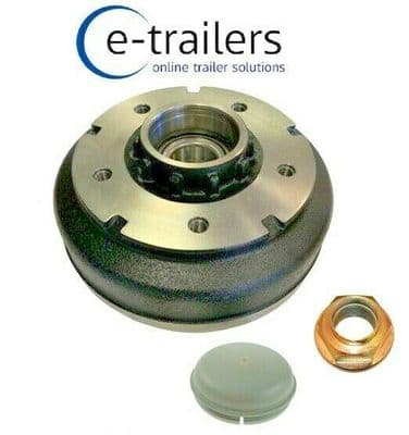 BRAKE DRUM FOR IFOR WILLIAMS 3.5t 250x40 KNOTT 5 STUD BEARING +CAP +NUT KS0827