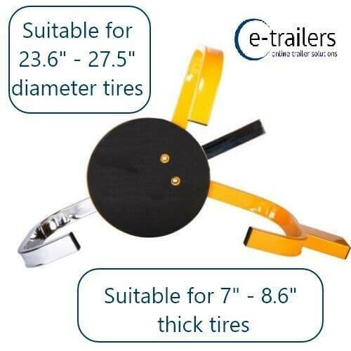 CAR TRAILER CARAVAN SECURITY WHEEL CLAMP FOR TYRES 1822cm WIDE 6070cm