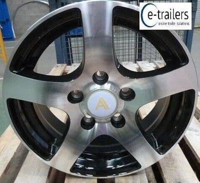 Diamond Cut Black Caravan 5.5J x 14 ET30 Alloy Wheel Rim 5 stud 112 PCD + center cap