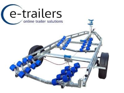 EXTREME 1900kg SUPER ROLLER BOAT TRAILER  - 32 ROLLERS WITH SWING CRADLE - 21ft BOATS or 7m RIBS