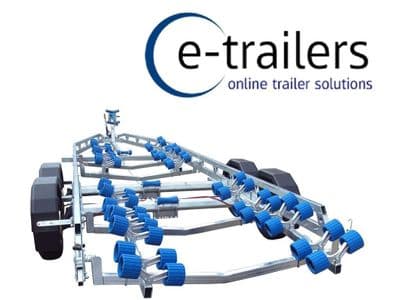 EXTREME 3500kg EXTENDED BOAT TRAILER - 64 ROLLERS WITH SWING CRADLES - 26ft BOATS 8.5m RIBS