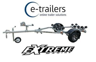 EXTREME 750kg 'BLACK ROLLER' JET SKI TRAILER FOR SKI TO 3.5m WIDE ALLOY WHEELS