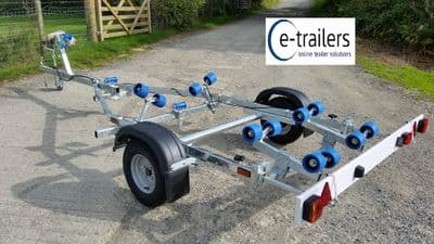 EXTREME 750kg SWING BOAT TRAILER- 12 ROLLER SWING CRADLE 16' BOAT- 5.3m RIB-17' DINGHY