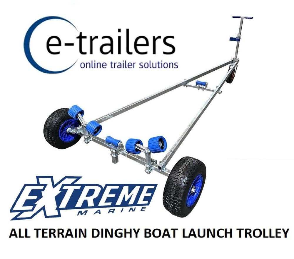 EXTREME All Terrain Wide Wheel Boat Dinghy Launch 4 Trolley up to