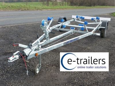 EXTREME BOAT TRAILER 1100kg - 12 ROLLERS-SWING CRADLE - 16ft BOATS 5.2m RIBS 19ft DINGHY
