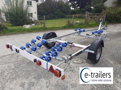 EXTREME BOAT TRAILER 1300kg - 20 ROLLERS SWING CRADLE - 17ft BOATS 5.6m RIBS 20ft DINGHY