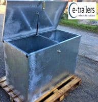 Galvanised corn animal feed farm waste recycling agricultural caravan site box farm feed waste rubbish bin lockable metal box cornwall launceston metal box