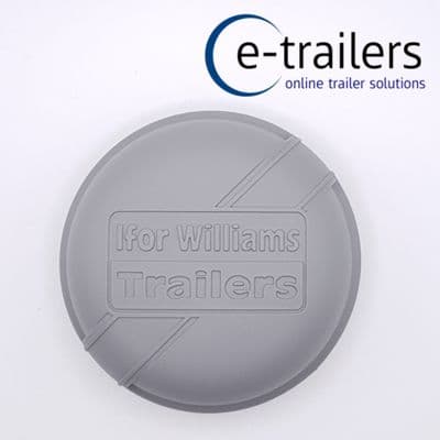 GENUINE 76mm IFOR WILLIAMS GREY GREASE DUST CAP - FITS ALL BRAKED MODELS 1996 TO DATE P1258