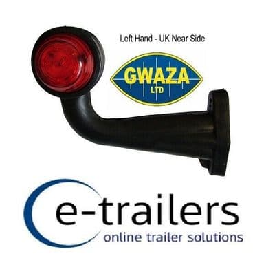 GWAZA LED RED WHITE LENS RUBBER STALK TRAILER 90 DEGREE MARKER LAMP  15057 15053