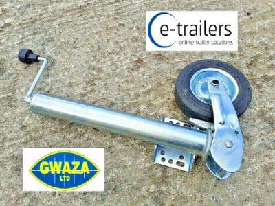 Heavy Duty 60mm Auto Fold Trailer Jockey Wheel Assembly - 400kg Nose -Gwaza 5203