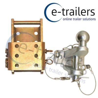 HEIGHT ADJUSTABLE TOW HITCH DROP PLATE + DUAL TOW HITCH EXTENDED BALL 3500kg 50mm BALL LANDROVER