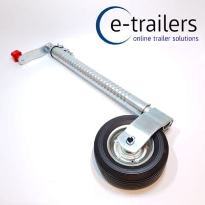 IBL 48mm RIBBED JOCKEY WHEEL ASSEMBLY 500kg NOSE WEIGHT - TRAILERS CARAVANS 220x70mm
