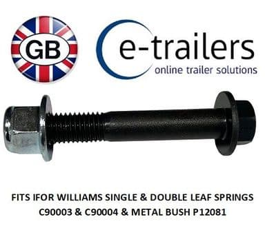 Ifor Williams Trailer Type High Tensile 10.9 Bolt+Nut for Leaf Spring Bush P12081 P10520