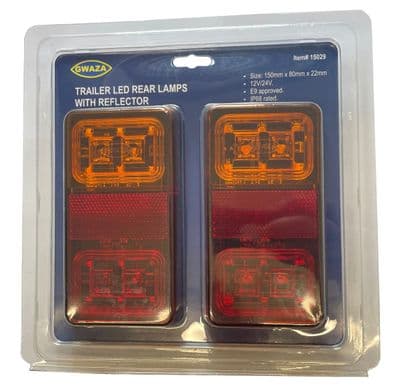 LED REAR TRAILER LORRY CAR LIGHTS IP68 RATED LATEST GENERATION 4 IN 1 - 12v - GWAZA 15029