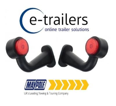 LED RED / WHITE 90 DEGREE OUTLINE MARKER RUBBER REFLEX MP8704BLR 10-30V - PAIR