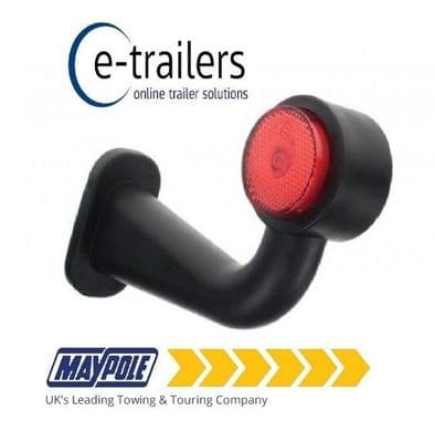 LED RED / WHITE 90 DEGREE OUTLINE MARKER RUBBER REFLEX MP8704BR 10-30V - RIGHT