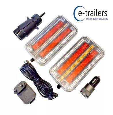 LED WIRELESS BLUETOOTH DYNAMIC INDICATOR TRAILER LIGHTS WITH 2 MAGNETS PER LAMP