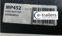 MAYPOLE MP452 BOAT TRAILER BLACK SIDE BUFFER PAD - 300 x 43 x 27mm
