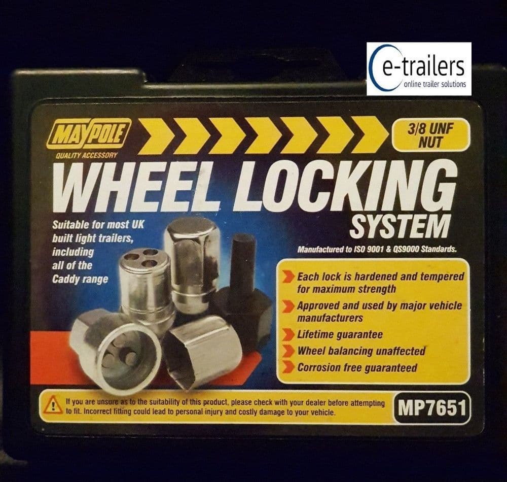 Maypole MP7651 Locking Wheel Nuts Trailer And Caravan 3/8 UNF Nut