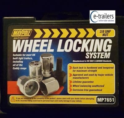 Maypole MP7651 Locking Wheel Nuts - Trailer And Caravan 3/8 UNF Nut