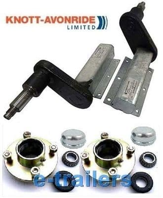 PAIR 550 KG EXTENDED KNOTT GALVANISED TRAILER SUSPENSION UNITS + 4