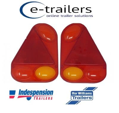 Pair of Genuine Radex 2900 Trailer Rear Light Lens - Ifor Williams Indespension