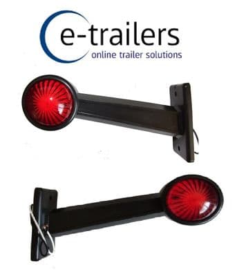 PAIR OF GWAZA LED RED WHITE LENS RUBBER STALK TRAILER LORRY TRACTOR MARKER LAMPS