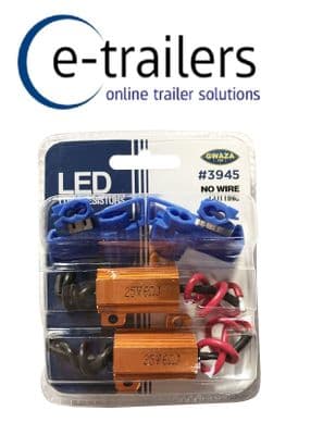 Pair of Load Resistors to stop pulsing on Trailer LED Lights 12v 25W -GWAZA 3945
