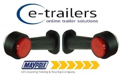 PAIR OF MAYPOLE MP8706B LED RED WHITE LENS RUBBER STALK TRAILER LORRY MARKER LIGHTS