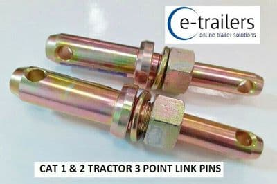 PAIR TRACTOR IMPLEMENT LINK PINS - 3 POINT LINKAGE BOX - CAT 1 & 2 GWAZA 368