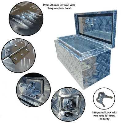 Tool Box Aluminium Chequer Plate 675x300x300mm