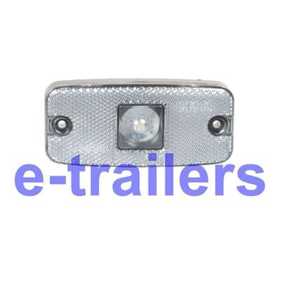 TRAILER FRONT LED CLEAR MARKER LIGHT LAMP - MAYPOLE MP8576 - 110 x 50 x 24 mm