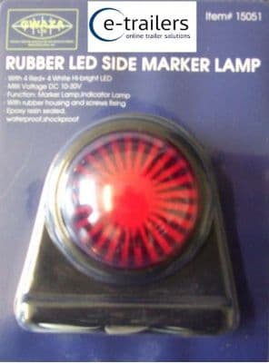TRAILER LED SIDE MARKER LAMP  RUBBER MOUNTED-WATERPROOF-SHOCKPROOF 10-30v SUPERB