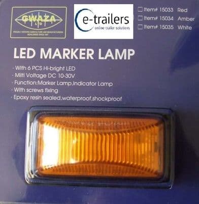 TRAILER SIDE LED MARKER INDICATOR LIGHT LAMP 10-30v 74x38x30mm TOP QUALITY GWAZA
