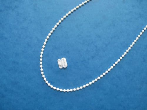 DELUXE DOUBLE BEAD ROLLER / ROMAN BLIND SIDE CONTROL PULL CHAIN WHITE