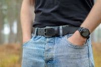 35mm Full Grain Real Leather Belt - Black