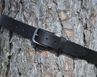 35mm Full Grain Real Leather Belt - Black