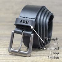 40mm Mens Real Leather Belt - Black