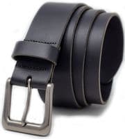 40mm Mens Real Leather Belt - Black