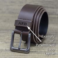 40mm Mens Real Leather Belt - Brown