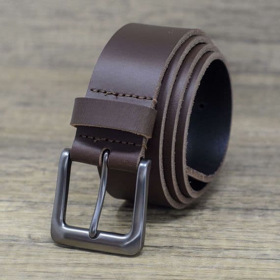 40mm Mens Real Leather Belt - Brown